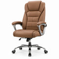 Chefsessel Hochlehner aus braunem PU-Kunstleder, 68 x 70 x 116–126 cm