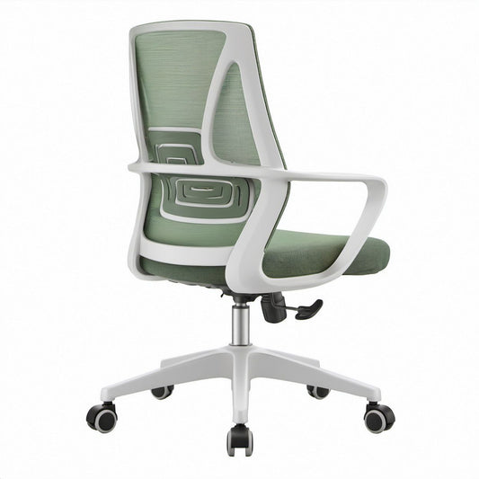 Ergonomischer Drehstuhl mit hoher Netzrückenlehne, Grün/Weiß, 64 x 64 x 115–125 cm