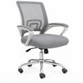 Drehbarer Bürostuhl mit Netzrücken, Grau/Weiß, 64 x 64 x 94–104 cm