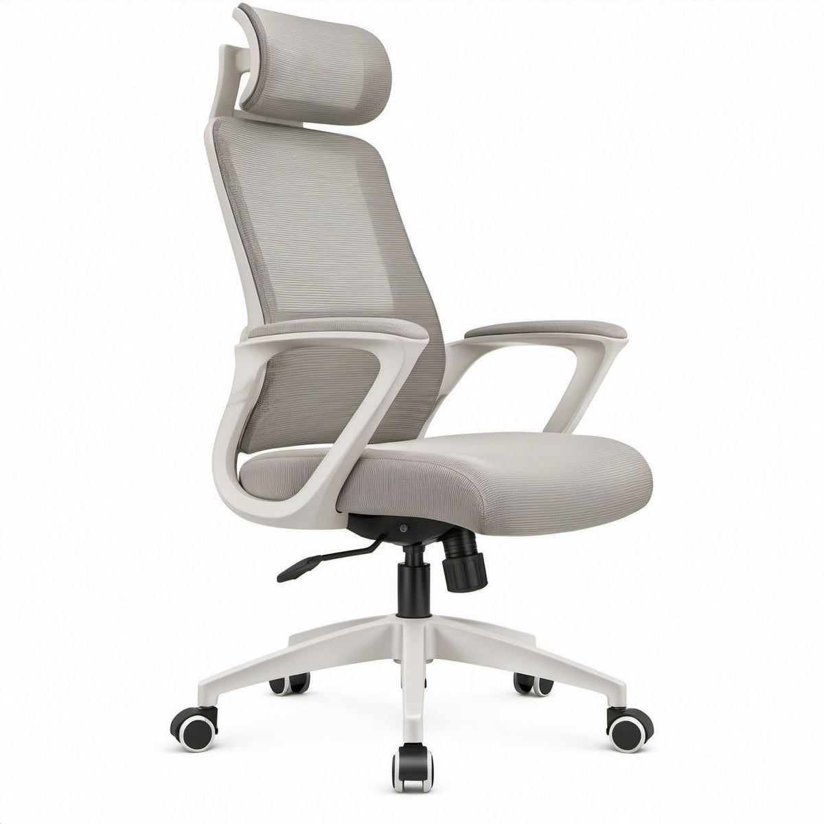 Ergonomischer Bürostuhl Grau/Weiß/Schwarz, 64 x 64 x 118–128 cm